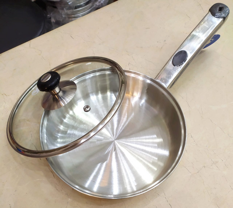 Premium Alpha Frying Pan – Encapsulated Stainless Steel & Glass Lid