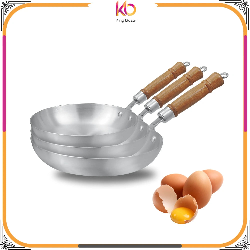 Baby Fry Pan Set – Pack of 3 Aluminum Mini Fry Pans | Perfect for Frying Eggs & Baby Food | Non-Toxic & Durable