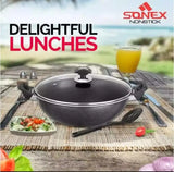 Cooking Wok Sonex - Glass Lid Nonstick