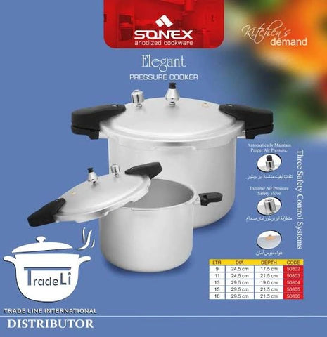 Sonex Elegant Pressure Cooker Anodized TO 15 LITER –