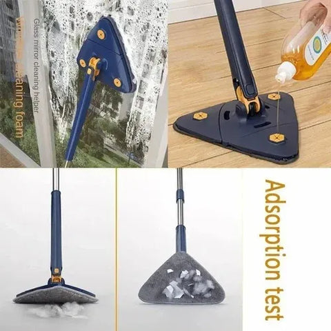 360° Rotating Triangle Mop – Wall & Floor Cleaner