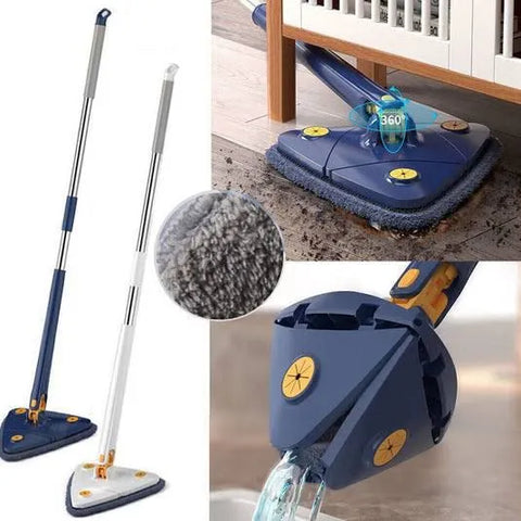 360° Rotating Triangle Mop – Wall & Floor Cleaner
