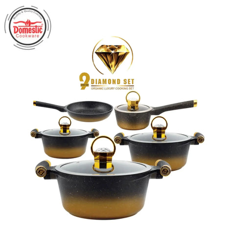 Non Stick Diamond Gift Set – 16 PCS Diecast Cookware Set | Imported Nonstick Cookware by King Bazar