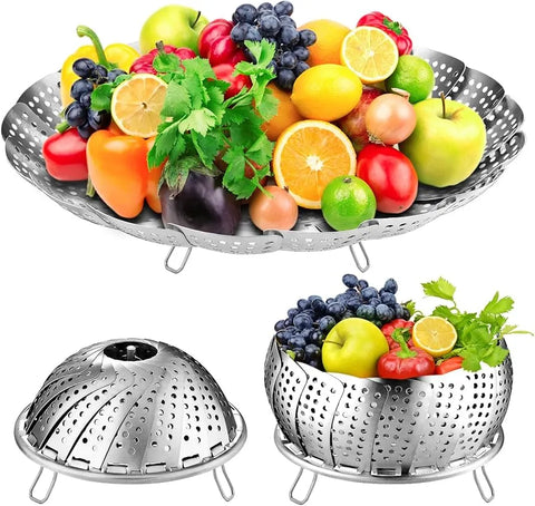 Foldable Steamer Basket – Stainless Steel, Food-Grade
