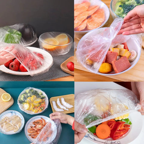 100pcs Reusable Elastic Food Covers