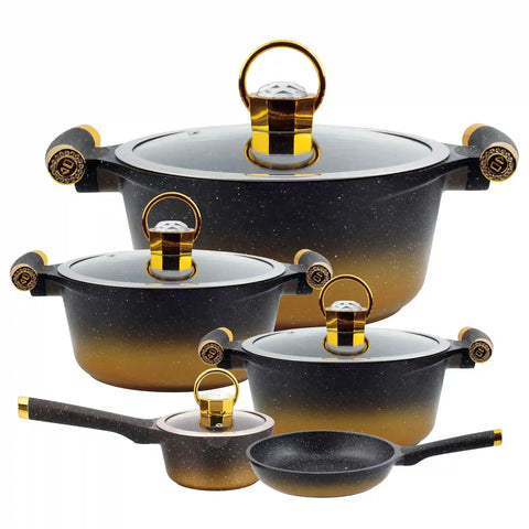 Non Stick Diamond Gift Set – 16 PCS Diecast Cookware Set | Imported Nonstick Cookware by King Bazar