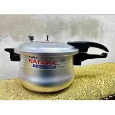National Belly Pressure Cooker 7 Liter – Grooved Aluminum | FREE Lemon Squeezer – Eid ul Azha Gift Offer
