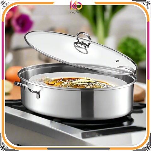Alpha Fish Pot – Non-Toxic Stainless Steel for Healthy Cooking