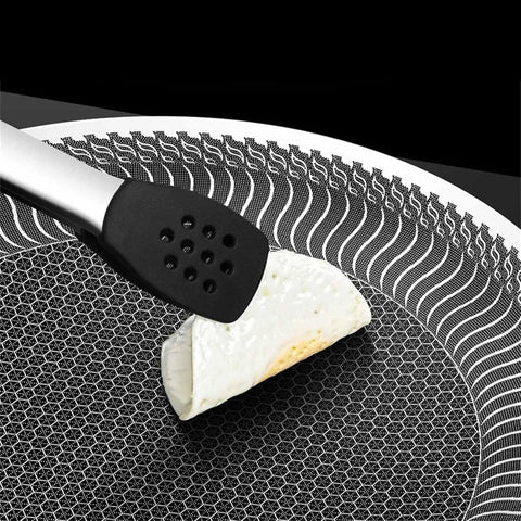 German Honeycomb Laser Coating Tawa with Folding Wooden Handle – Stainless Steel