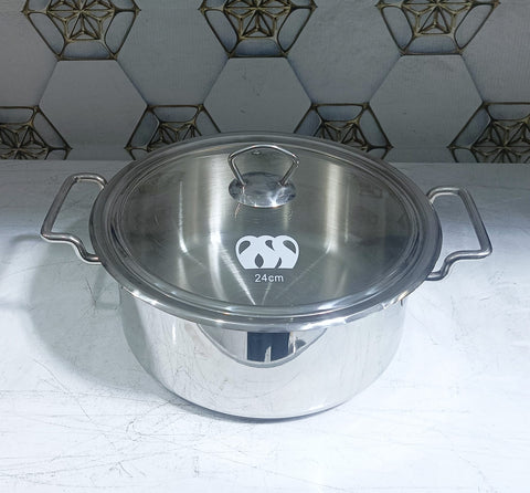 Alpha Handi Casserole Pot – Versatile Stainless Steel Cookware with Glass Cover