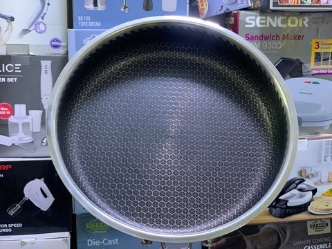 German Imported Stainless Steel Double Sided Frying Pan – Honeycomb Laser Coated