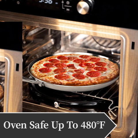 German Imported Laser Coating Pizza Pan – Double Sided Honeycomb Non-Stick Baking Disk & Hot Plate