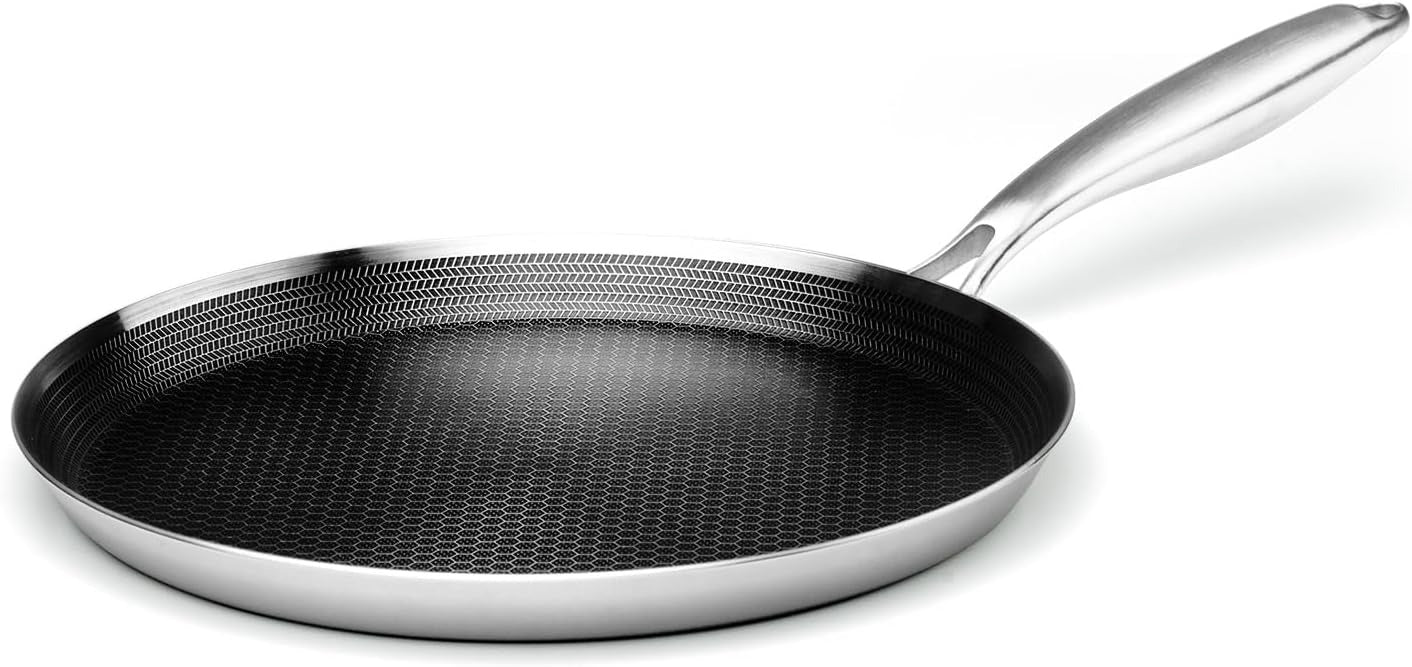 German Imported Laser Coating Pizza Pan – Double Sided Honeycomb Non-Stick Baking Disk & Hot Plate