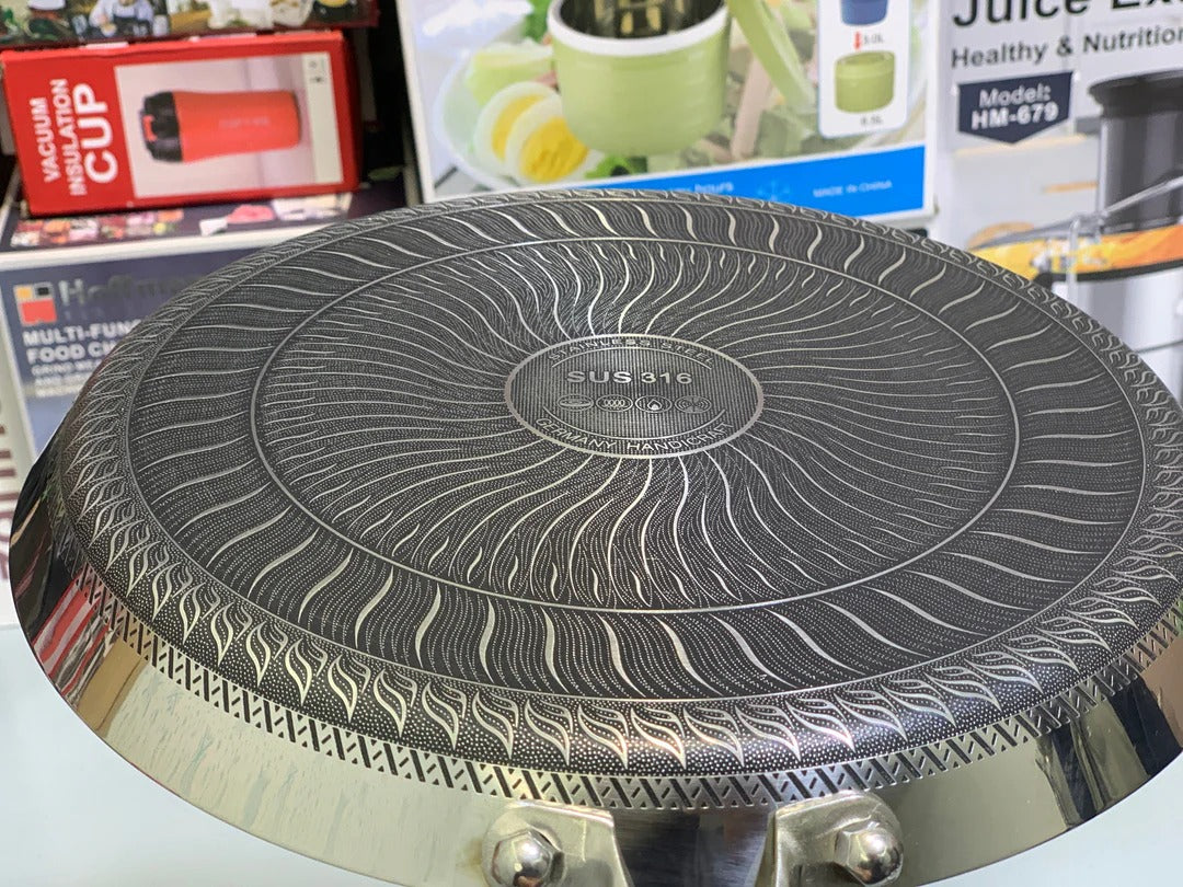 German Imported Laser Coating Pizza Pan – Double Sided Honeycomb Non-Stick Baking Disk & Hot Plate