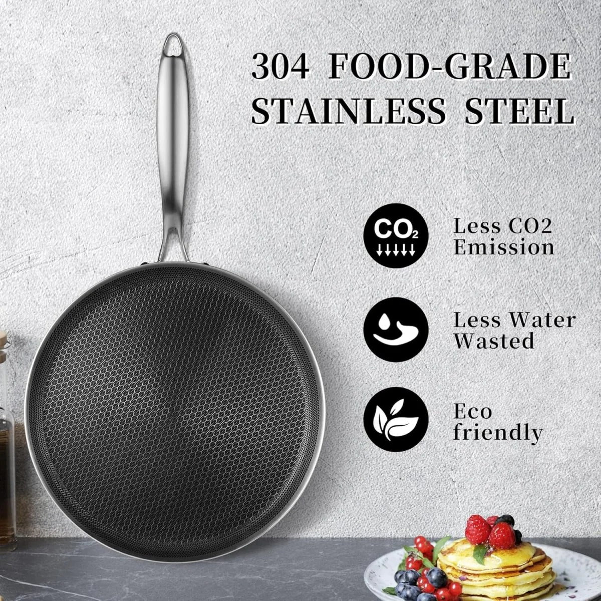 German Imported Laser Coating Pizza Pan – Double Sided Honeycomb Non-Stick Baking Disk & Hot Plate