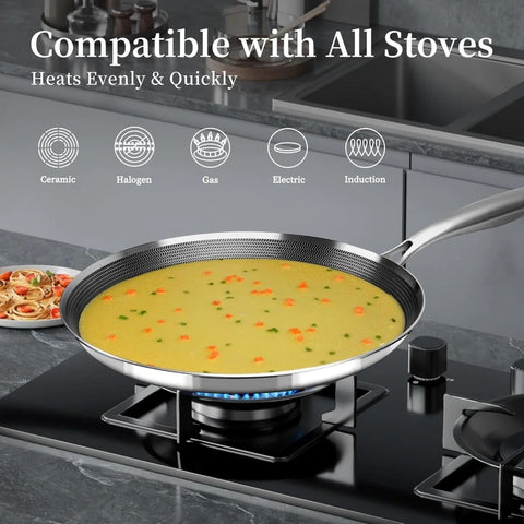 German Imported Laser Coating Pizza Pan – Double Sided Honeycomb Non-Stick Baking Disk & Hot Plate