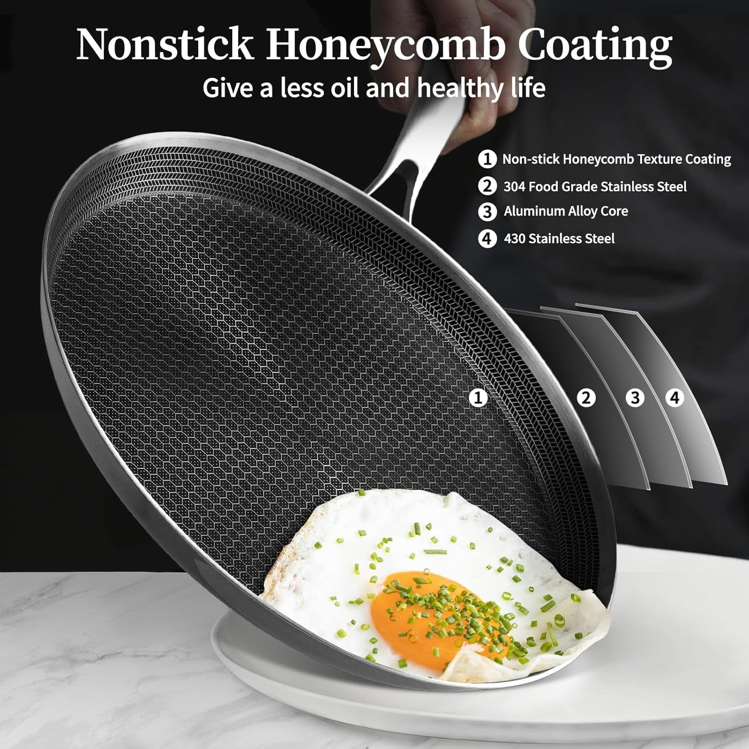 German Imported Laser Coating Pizza Pan – Double Sided Honeycomb Non-Stick Baking Disk & Hot Plate