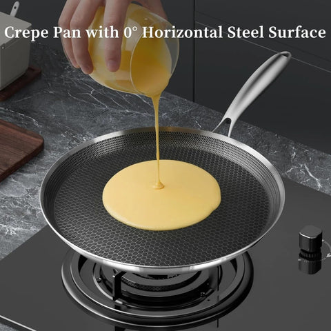 German Imported Laser Coating Pizza Pan – Double Sided Honeycomb Non-Stick Baking Disk & Hot Plate