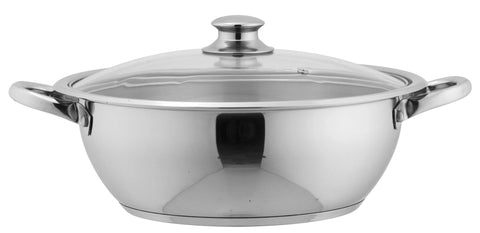 Mega Steel Sonex Wok with Heavy Base - Stir-Fry Perfection with Even Heat Distribution (22 cm to 32 cm)