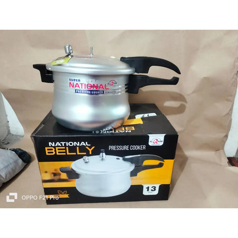 National Belly Pressure Cooker 7 Liter – Grooved Aluminum | FREE Lemon Squeezer – Eid ul Azha Gift Offer