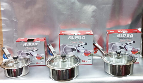 Eco-Friendly Alpha Sauce Pan – Encapsulated Steel & Glass Lid