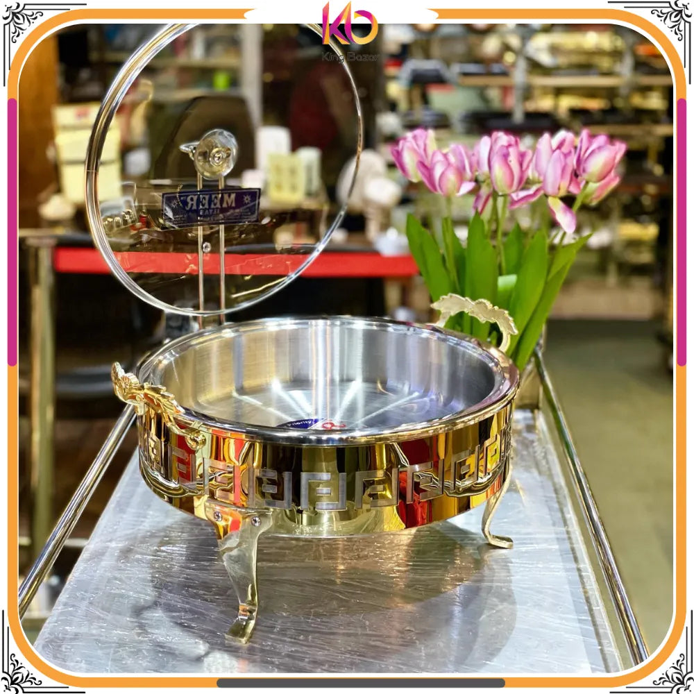 Alpha Shahi Premium Round Serving Dish with Glass Lid – Elegant Hotelware