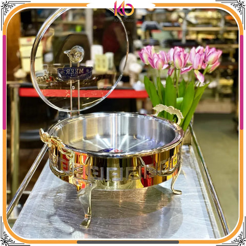 Alpha Shahi Premium Round Serving Dish with Glass Lid – Elegant Hotelware
