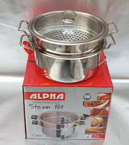Alpha Steamer Cuisine – Stainless Steel with Glass Lid for Healthy Steaming