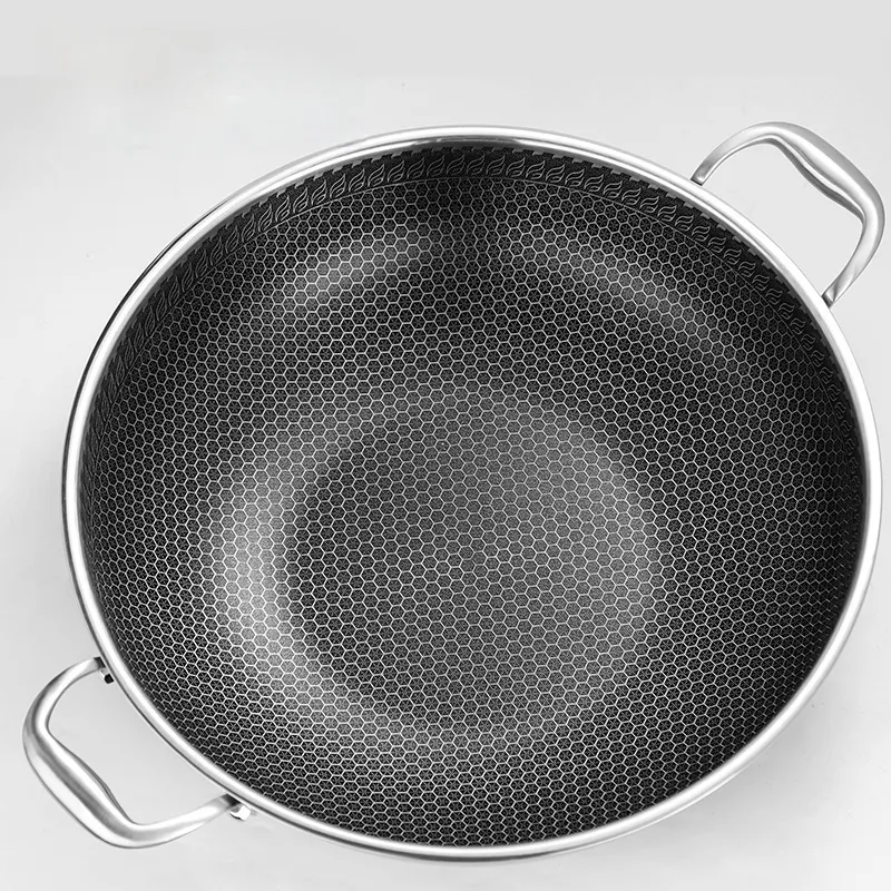 German Imported Double Sided Honeycomb Karahi with Lid – Laser Coated Non-Stick Stainless Steel