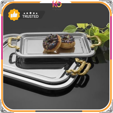 Duro Smart Serving Tray Set – Alpha Heavyweight 3-Piece Tray Collection Pack Of 3 Pcs