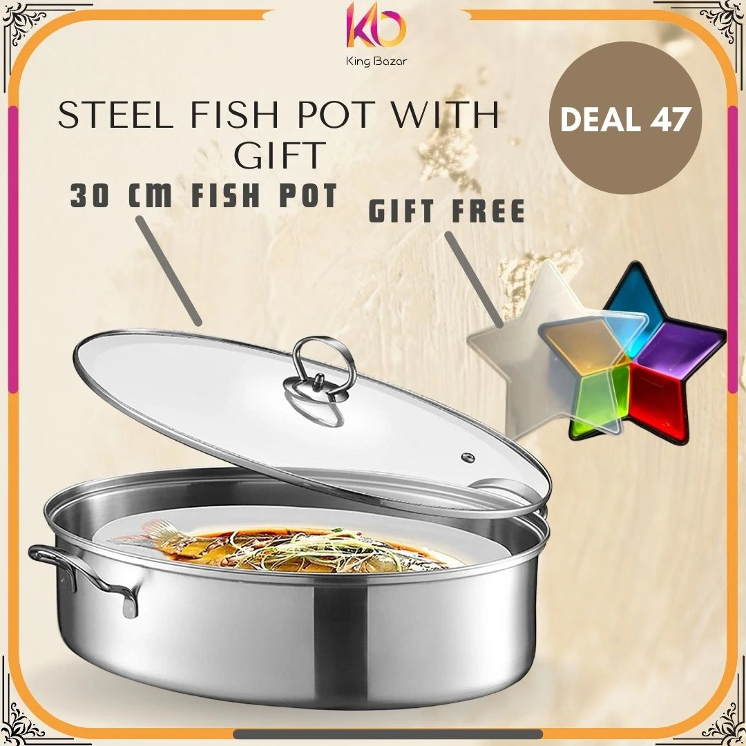 Alpha Pro Fish Pot – 30cm Cooking Pot with Lid + FREE Star  Box (Masala Box) | Eid ul Azha Special Offer