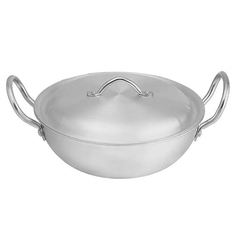 Premium Steel Cooking Combo - 25cm Metal Wok + 30cm Tawa (Heavy Duty)